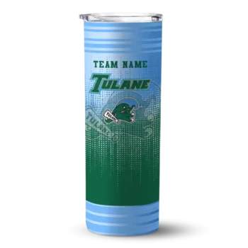 Personalized Tulane Green Wave Swirl Texture Green Skinny Tumbler