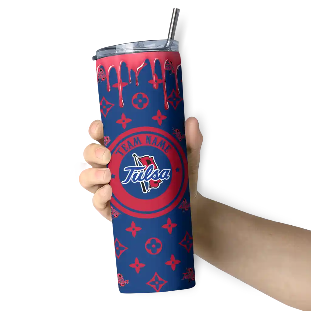 personalized-tulsa-golden-hurricane-camo-streak-blue-skinny-tumbler-premium-grade.webp