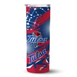 personalized-tulsa-golden-hurricane-helmet-clash-blue-skinny-tumbler-best-selling.webp