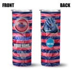 personalized-tulsa-golden-hurricane-patterned-waves-blue-skinny-tumbler-best-selling.webp
