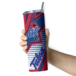 personalized-tulsa-golden-hurricane-web-stripes-blue-white-skinny-tumbler-best-selling.webp
