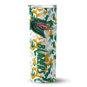 Personalized UAB Blazers Claw Marks Green White Skinny Tumbler