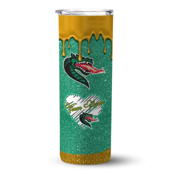 personalized uab blazers pixel fade green skinny tumbler best selling