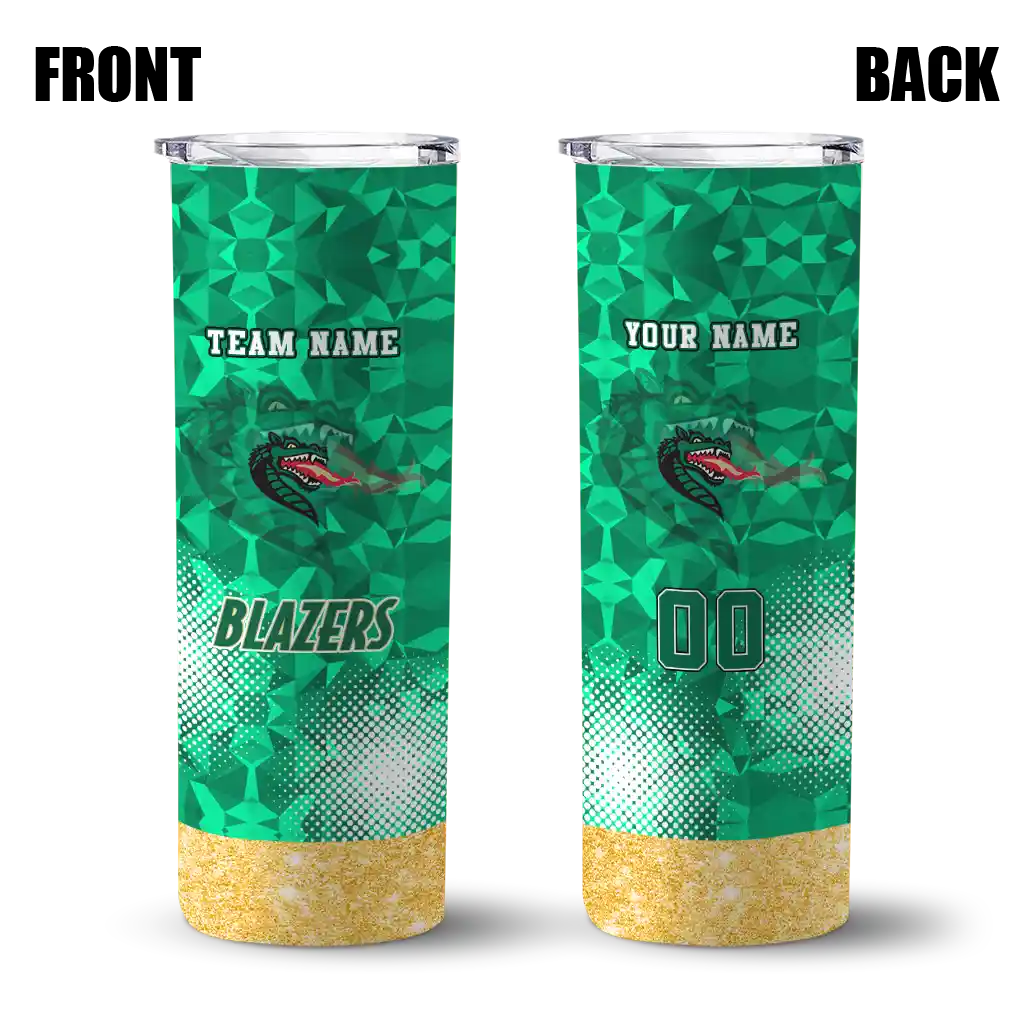 personalized-uab-blazers-starburst-tiles-green-skinny-tumbler-fashion-forward.webp