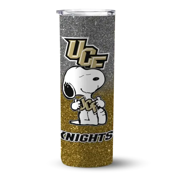personalized ucf knights snoopy attitude gold skinny tumbler best selling