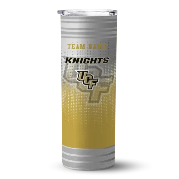 personalized ucf knights swirl texture gold skinny tumbler best selling