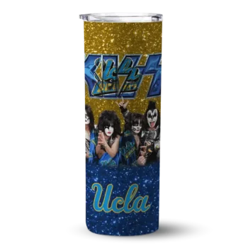 Personalized UCLA Bruins Kiss Band Gold Skinny Tumbler