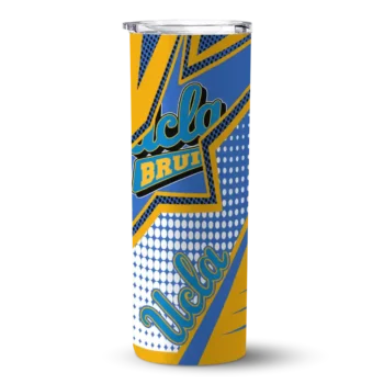 Personalized UCLA Bruins Web Stripes Blue White Skinny Tumbler