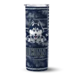 personalized-uconn-huskies-chevron-patch-blue-skinny-tumbler-best-selling.webp