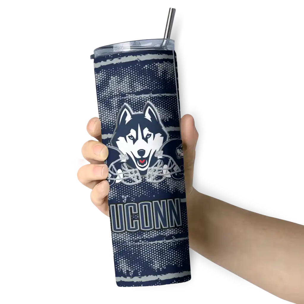 personalized-uconn-huskies-chevron-patch-blue-skinny-tumbler-premium-grade.webp