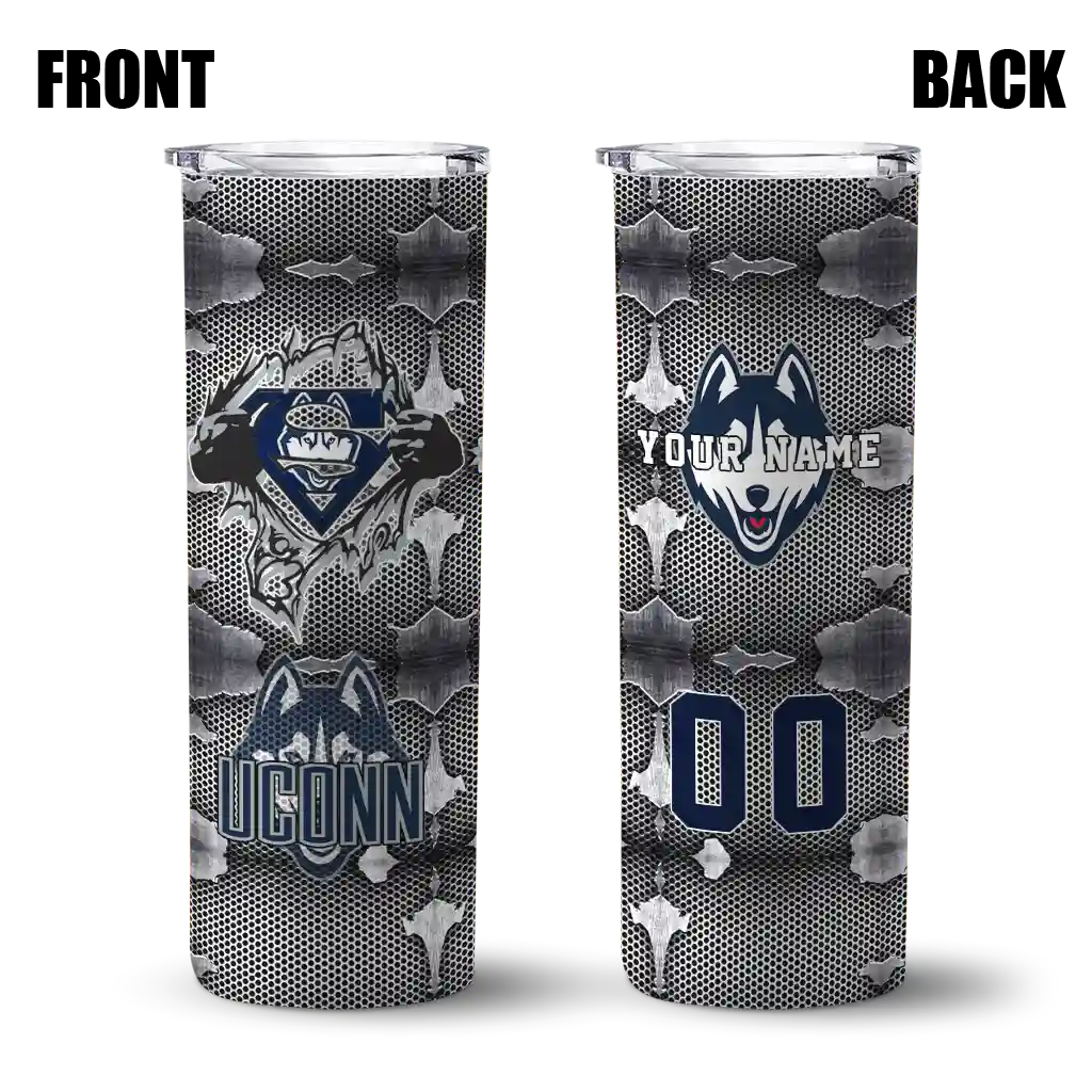 personalized-uconn-huskies-chevron-v-blue-gray-skinny-tumbler-fashion-forward.webp