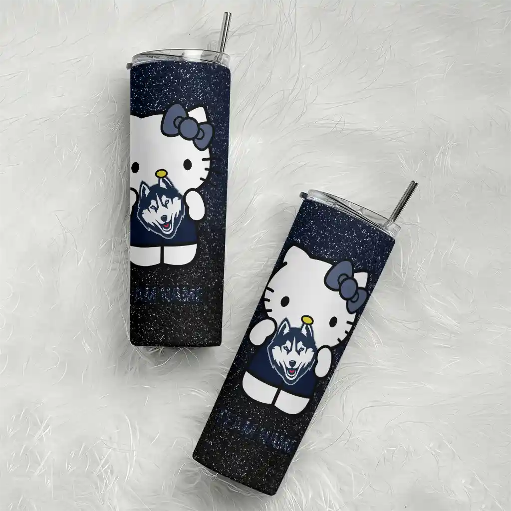 personalized-uconn-huskies-hello-kitty-blue-black-skinny-tumbler-top-rated.webp