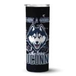 personalized-uconn-huskies-rose-romance-blue-black-skinny-tumbler-best-selling-1.webp