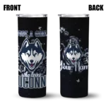 personalized-uconn-huskies-rose-romance-blue-black-skinny-tumbler-best-selling-1.webp