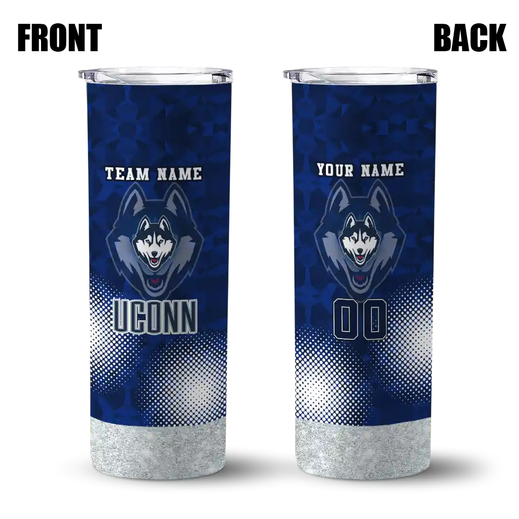 personalized-uconn-huskies-starburst-tiles-blue-skinny-tumbler-fashion-forward.webp