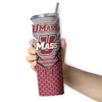 personalized-umass-minutemen-chevron-stripes-red-skinny-tumbler-best-selling.webp