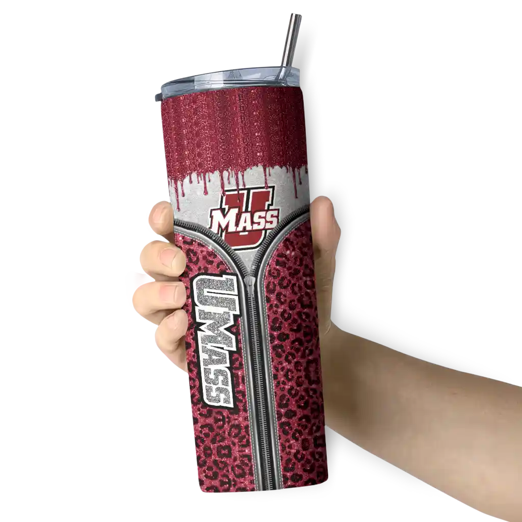 personalized-umass-minutemen-sparkle-drip-red-skinny-tumbler-premium-grade.webp