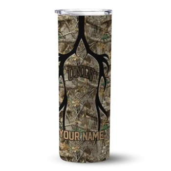 Personalized UNLV Rebels Antler Flow Camo Skinny Tumbler