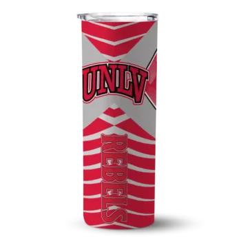 Personalized UNLV Rebels Camo Texture Red Skinny Tumbler