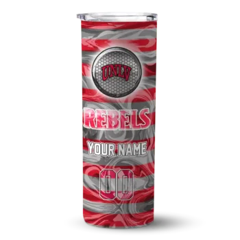Personalized UNLV Rebels Patterned Waves Red Skinny Tumbler