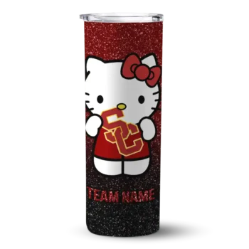 Personalized USC Trojans Hello Kitty Red Black Skinny Tumbler