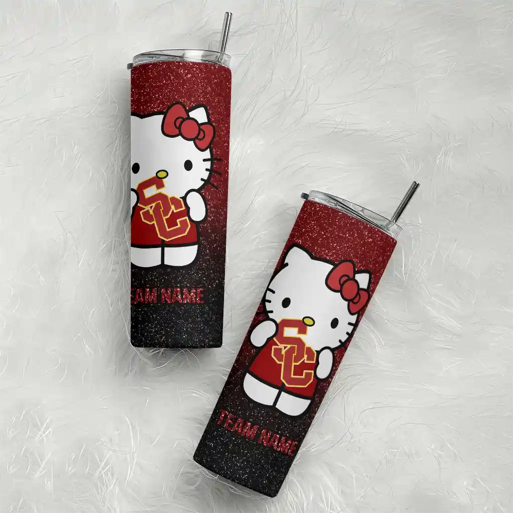 personalized-usc-trojans-hello-kitty-red-black-skinny-tumbler-top-rated.webp