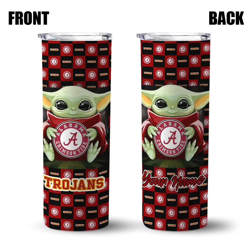 personalized-usc-trojans-yoda-cozy-red-black-skinny-tumbler-fashion-forward.webp