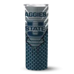 personalized-utah-state-aggies-chevron-stripes-navy-skinny-tumbler-best-selling-1.webp