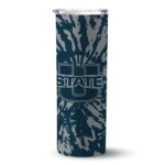 personalized-utah-state-aggies-metallic-grid-navy-skinny-tumbler-best-selling.webp