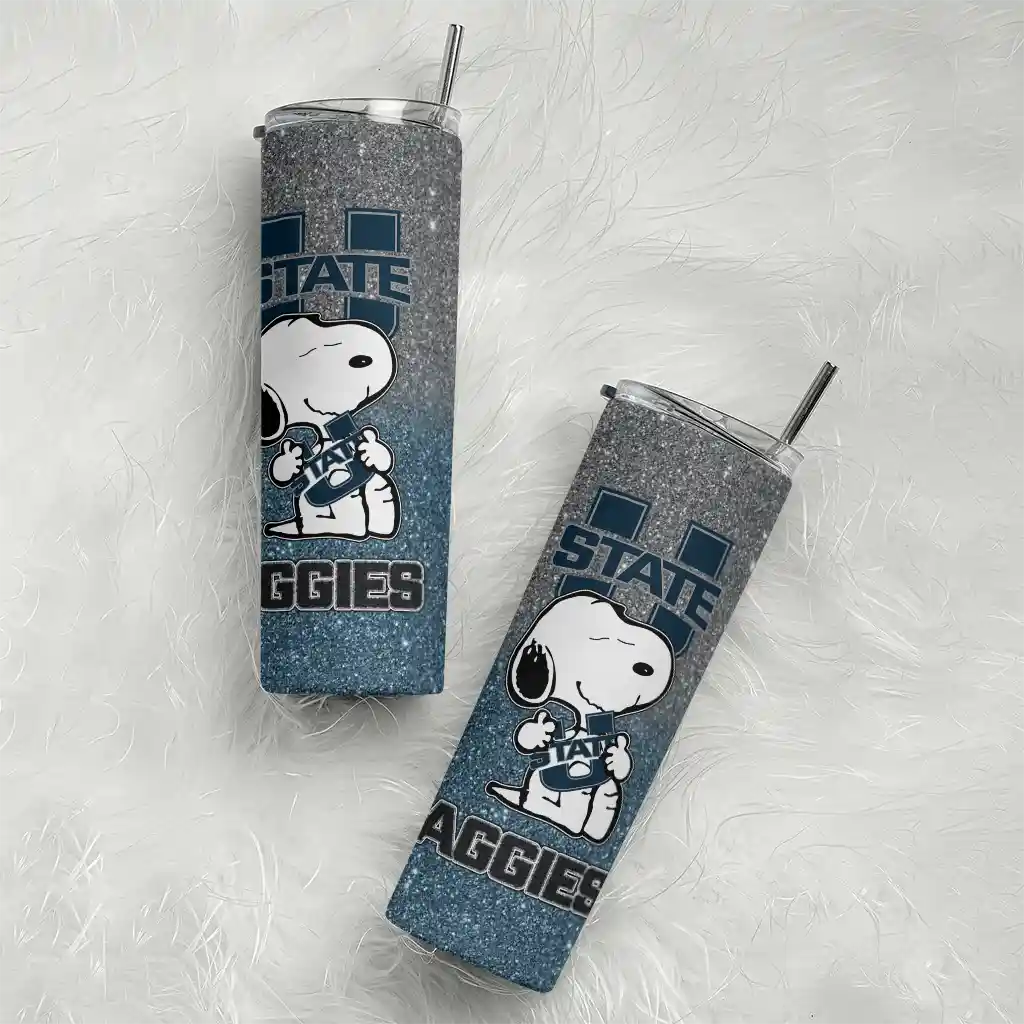 personalized-utah-state-aggies-snoopy-attitude-navy-skinny-tumbler-top-rated.webp