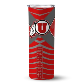 Personalized Utah Utes Camo Texture Red Skinny Tumbler
