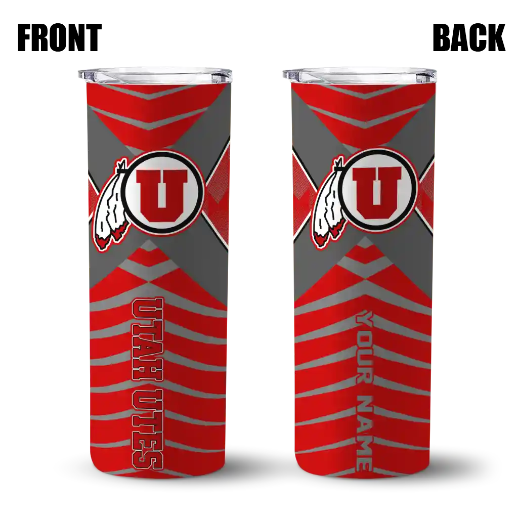 personalized-utah-utes-camo-texture-red-skinny-tumbler-fashion-forward.webp