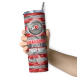 personalized-utah-utes-patterned-waves-red-skinny-tumbler-best-selling-1.webp
