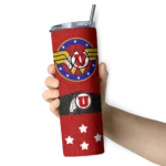 personalized-utah-utes-star-cluster-red-skinny-tumbler-best-selling-1.webp
