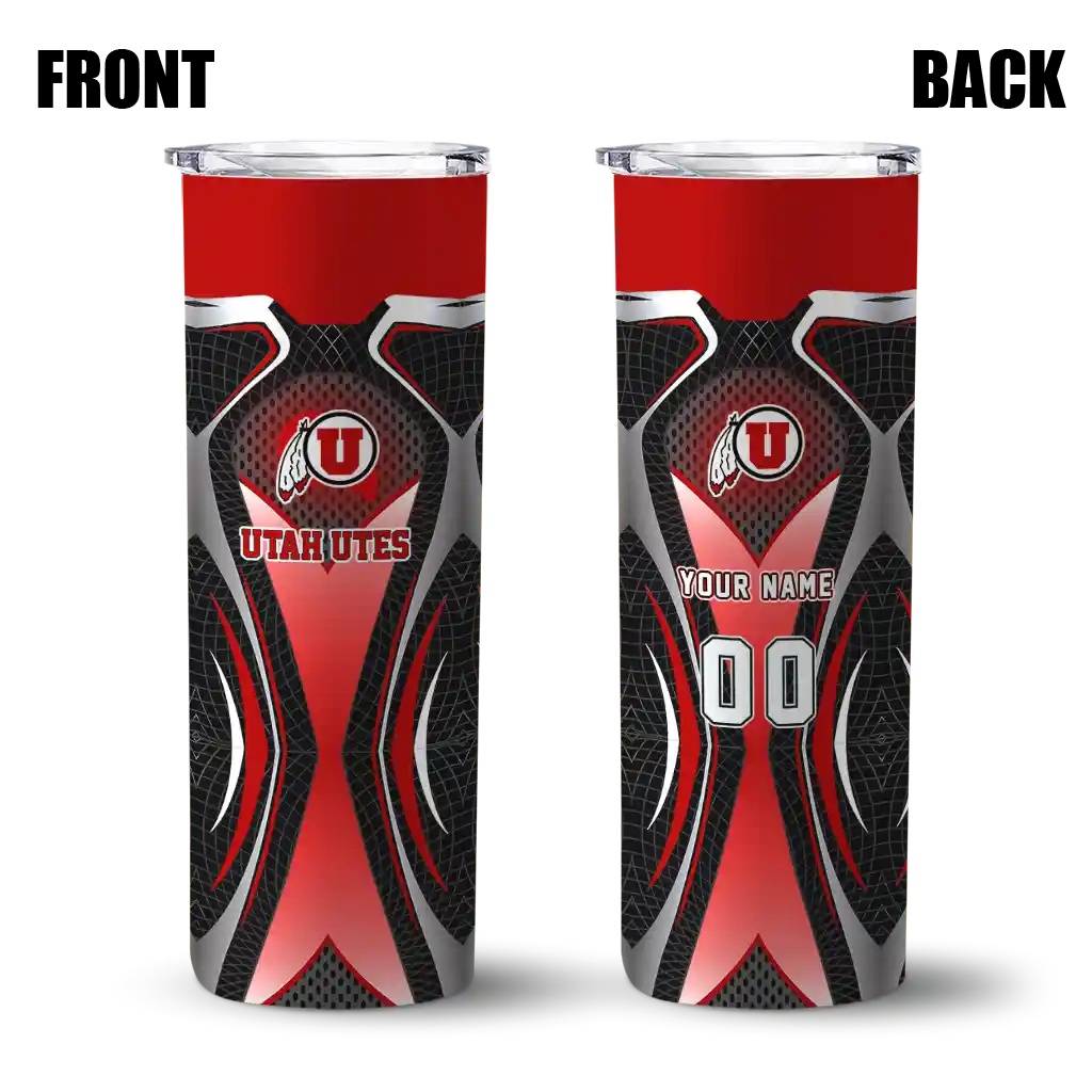 personalized-utah-utes-superman-emblem-red-black-skinny-tumbler-fashion-forward.webp