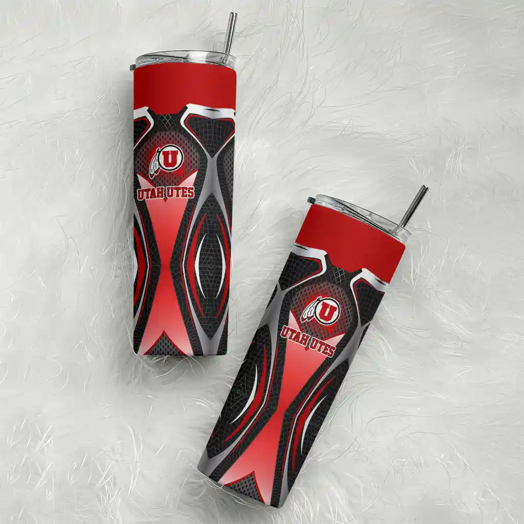 personalized-utah-utes-superman-emblem-red-black-skinny-tumbler-top-rated.webp