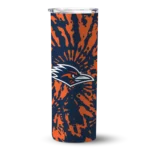 personalized-utsa-roadrunners-metallic-grid-orange-skinny-tumbler-best-selling.webp