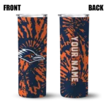 personalized-utsa-roadrunners-metallic-grid-orange-skinny-tumbler-best-selling.webp