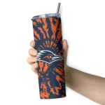 personalized-utsa-roadrunners-metallic-grid-orange-skinny-tumbler-best-selling.webp