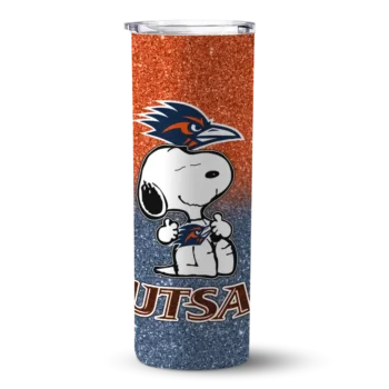 Personalized UTSA Roadrunners Snoopy Attitude Orange Skinny Tumbler