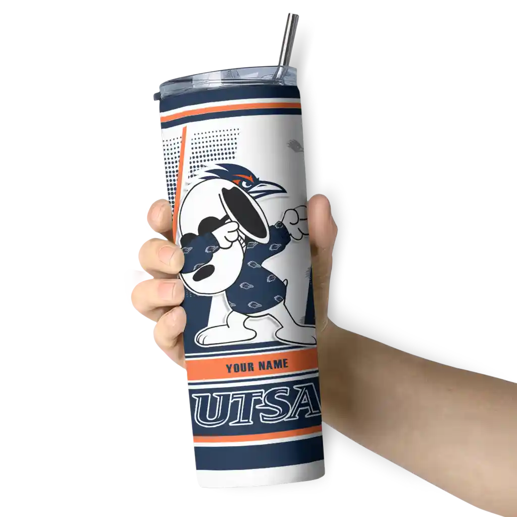 personalized-utsa-roadrunners-snoopy-dog-orange-white-skinny-tumbler-premium-grade.webp