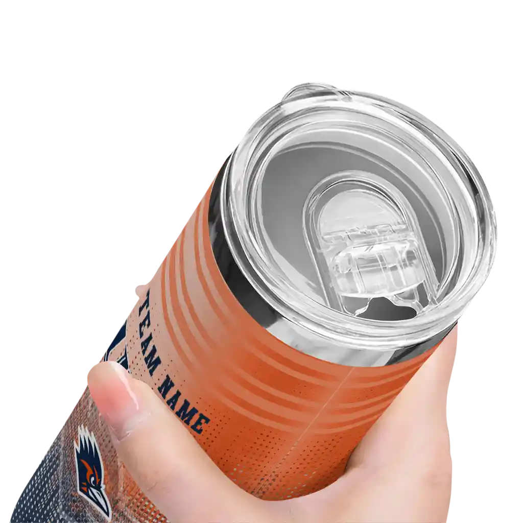 personalized-utsa-roadrunners-swirl-texture-orange-skinny-tumbler-high-quality.webp