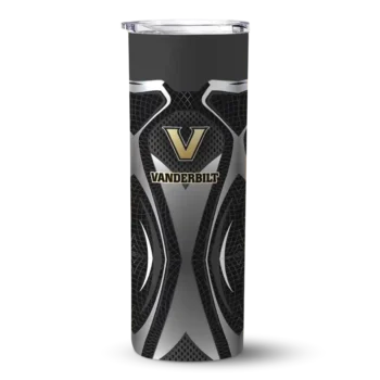 Personalized Vanderbilt Commodores Superman Emblem Black Skinny Tumbler