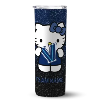 Personalized Villanova Wildcats Hello Kitty Navy Black Skinny Tumbler
