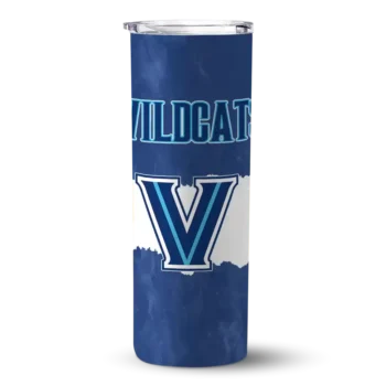 Personalized Villanova Wildcats Torn Band Navy White Skinny Tumbler