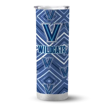 Personalized Villanova Wildcats Zipper Leopard Navy Skinny Tumbler