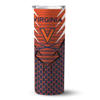 Personalized Virginia Cavaliers Chevron Stripes Blue Skinny Tumbler