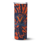 personalized-virginia-cavaliers-metallic-grid-blue-skinny-tumbler-best-selling.webp