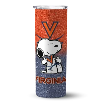 Personalized Virginia Cavaliers Snoopy Attitude Blue Skinny Tumbler
