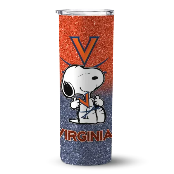 personalized virginia cavaliers snoopy attitude blue skinny tumbler best selling